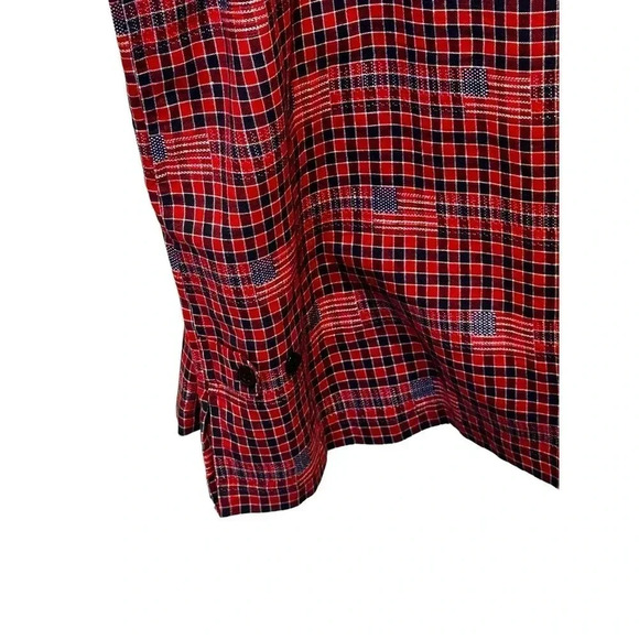Shaver Lake Worran Women's Red Short Sleeve Button Down Plaid Shirt Size 2X - Picture 3 of 6